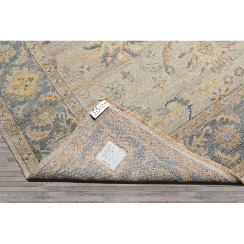 Tapis traditionnel afghan Oushak en laine noué à la main 8 pi x 10 pi