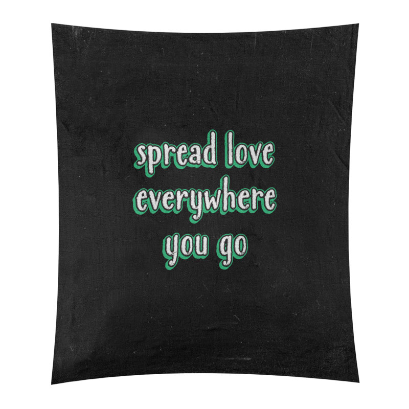 Tapisserie tableau noir en polyester spread quote, H 27,5 po x l 37,5 po, Vert