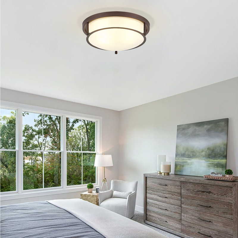 Luminaire encastré 2 lumières rétro classique 2 lumières E26, Brun, Blanc
