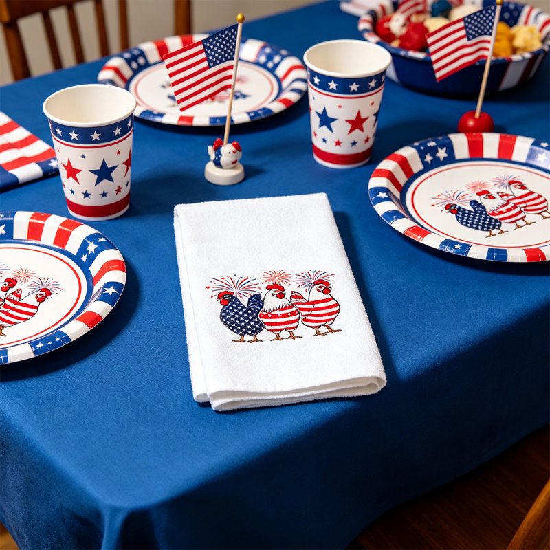Red White Blue Kitchen Towel For 4th Of July Celebration, Polyester Hand Towel For Restaurant Decor, 23.6x15.7in White, B