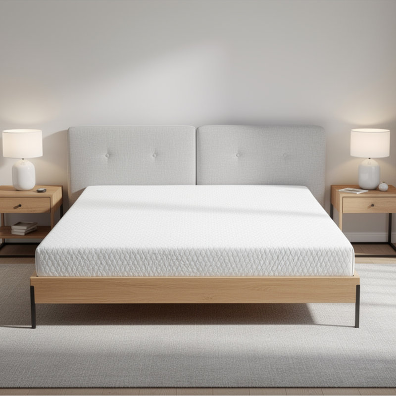 Matelas Aysa pour lit simple TG, mousse mémoire, housse en polyester blanc, 8 pouces, 8", Twin XL