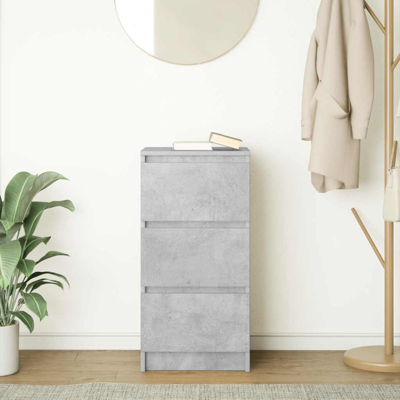Sideboard 37.5X35x76 Cm Engineered Wood, Concrete Grey