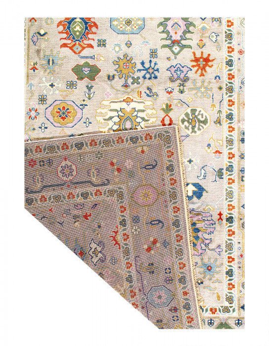 Tapis en laine d'agneau rectangulaire unique 9 pi 1 po x 12 pi Ildze