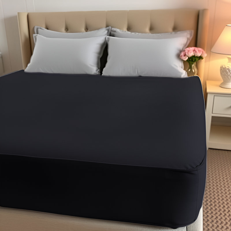 Paul's Microfibre Super Soft Brushed Deep Fitted Bed Sheet, Black, Single (3')