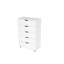 Commode de rangement blanche à 5 tiroirs avec roulettes - Armoire de rangement moderne-2031745799