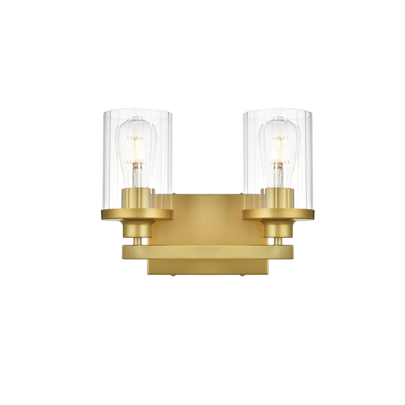 Éclairage pour meuble-lavabo à intensité variable Dariela, Laiton, H 10 po x l 12 po x P 12 po, Deux lumières