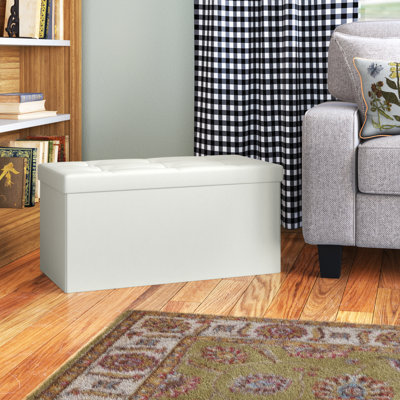 Vegan Leather Storage Ottoman