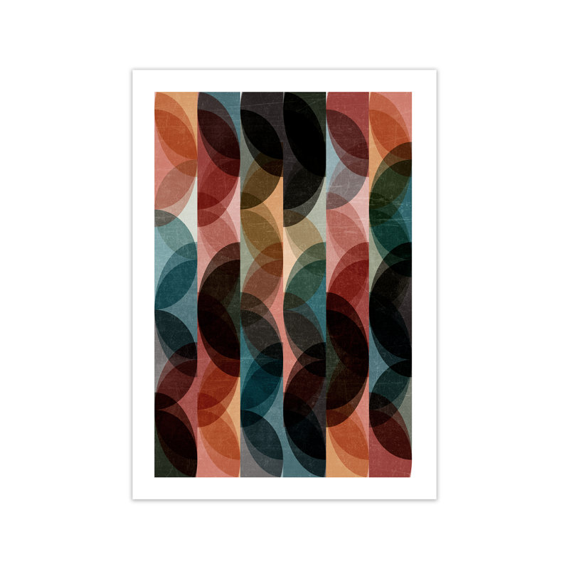 Blue Colourful Abstract A - Print on Canvas, 42cm H x 29.7cm W x 4cm D, No Frame