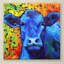 «Blue Cow» par Kucera, reproduction sur toile tendue-22068801