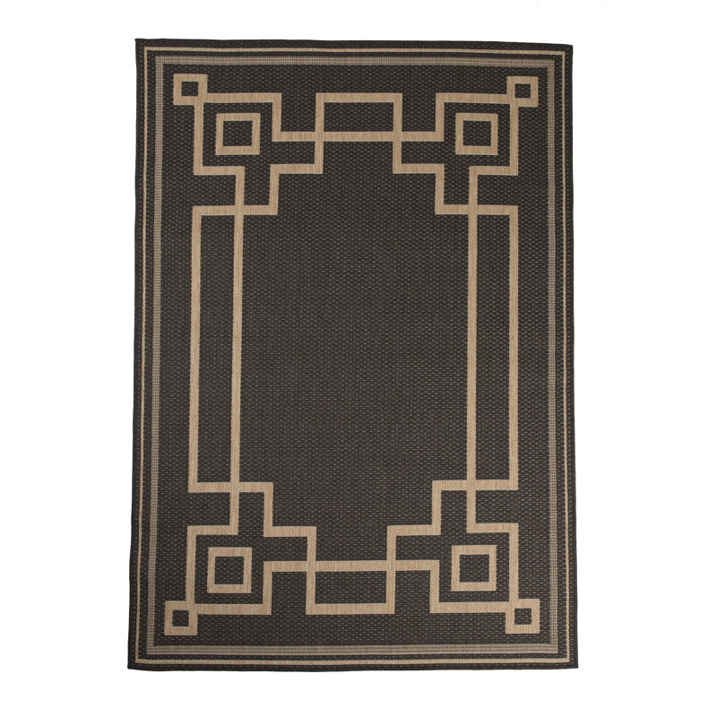 Tapis oriental gris anthracite intérieur / extérieur Opheim, Rectangle 5 pi 3 po x 7 pi 6 po