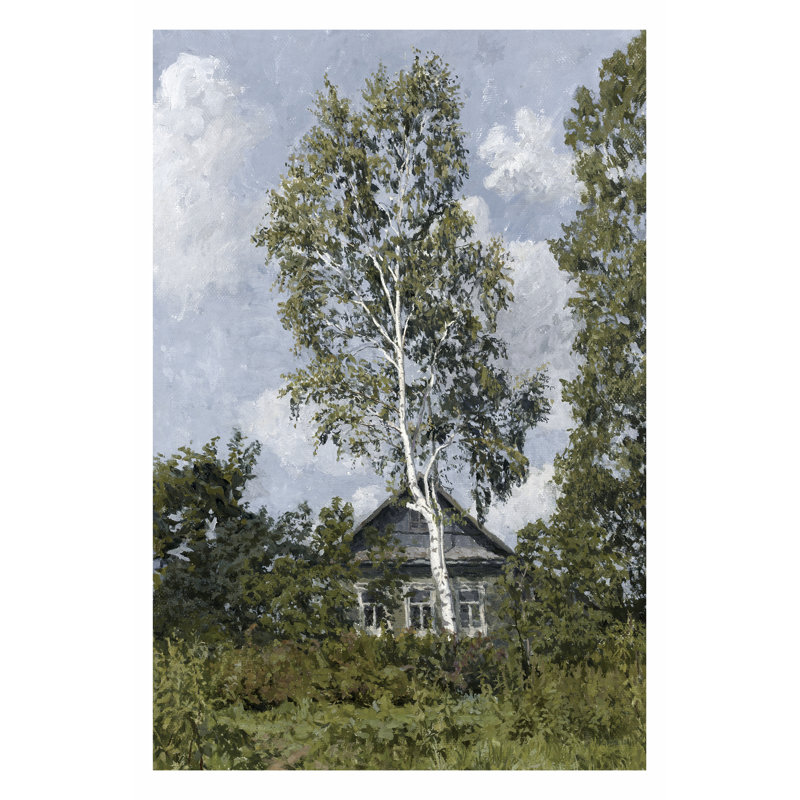 On FAP Birch Tree Near Dwelling - Wrapped Canvas Painting, 46cm H x 30cm W x 3.8cm D
