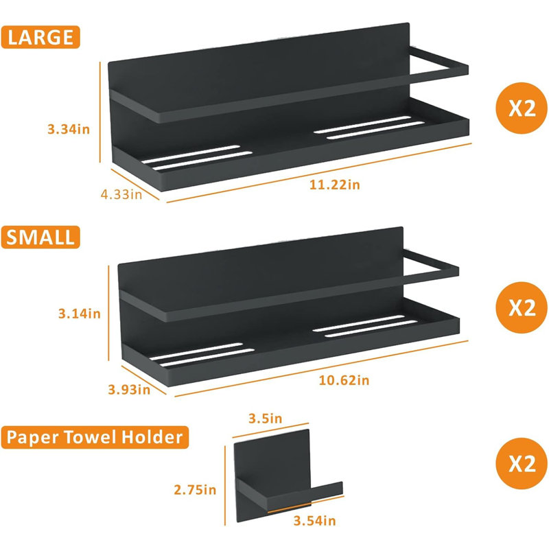 Refrigerator Magnetic Spice Rack, Black