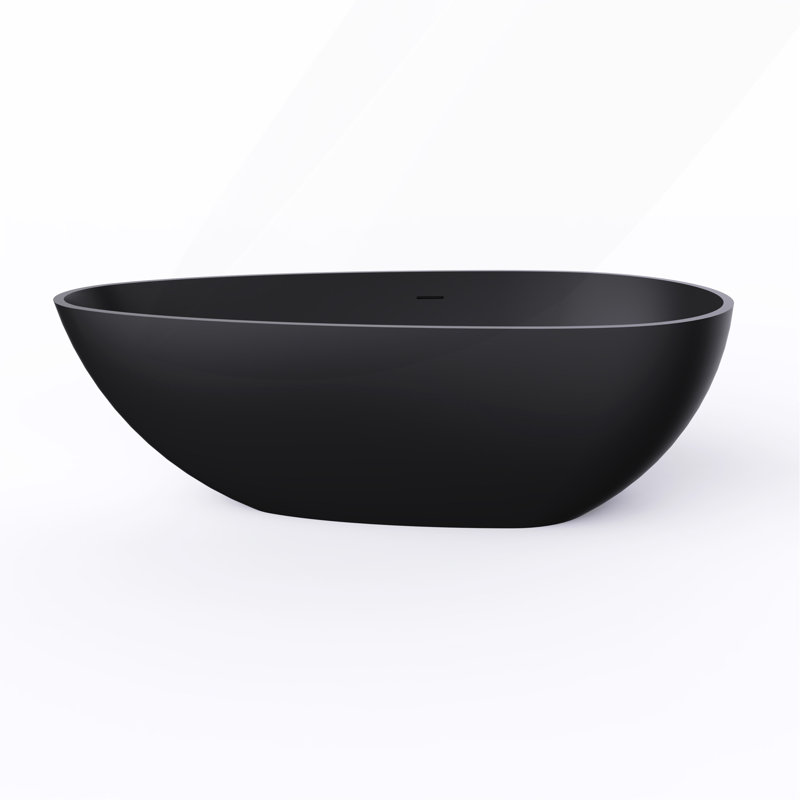 Baignoire de trempage autoportante à surface solide de 66,9 pouces pour salle de bain