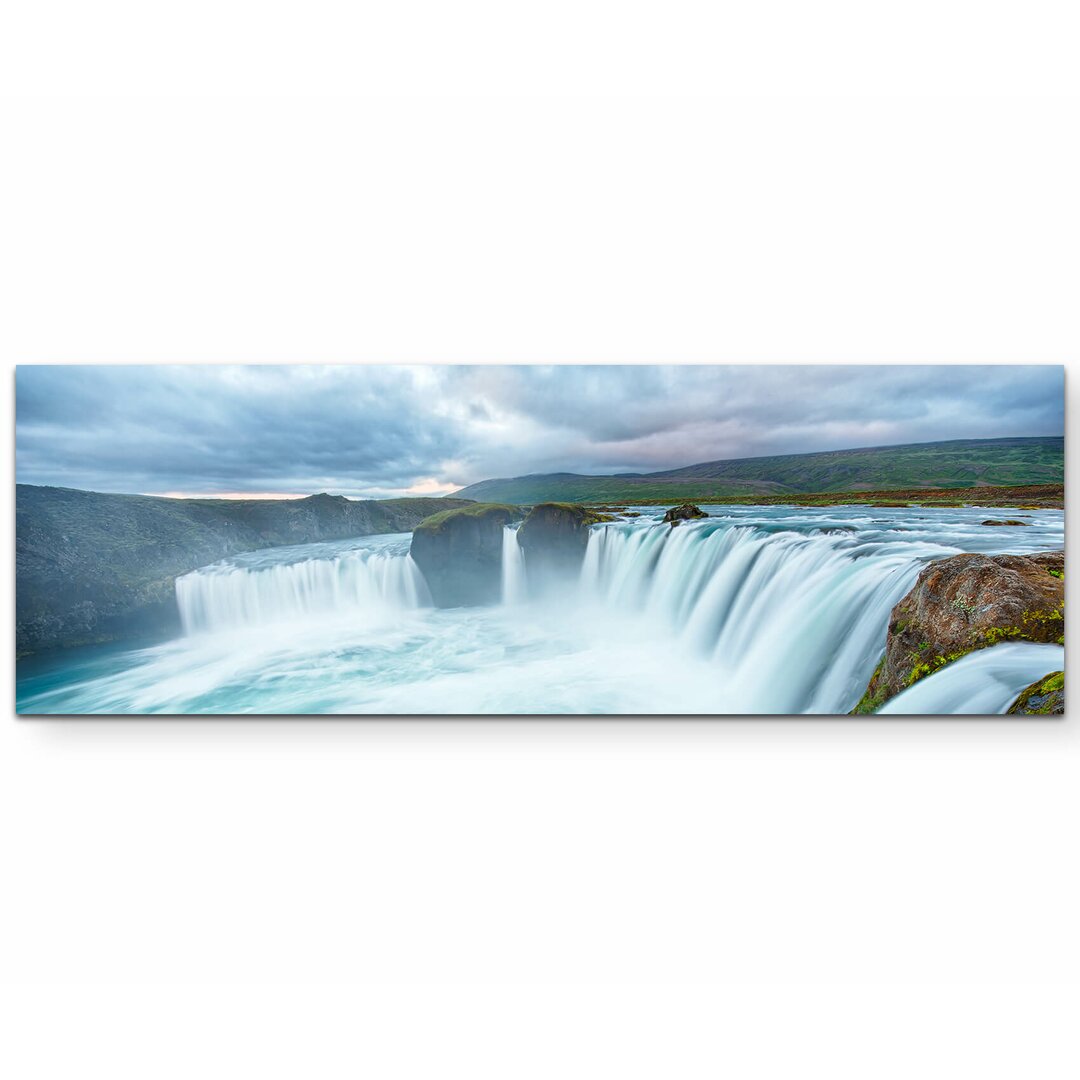 Leinwandbild Wasserfall Godafoss auf Island