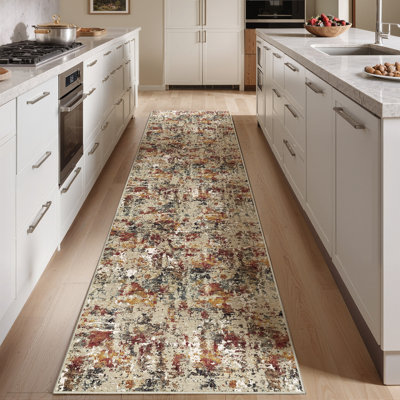Asher Modern Abstract Machine Washable Area Rug With Non-Slip Backing