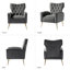 Fauteuil à oreilles en velours de polyester Tonas-466040044