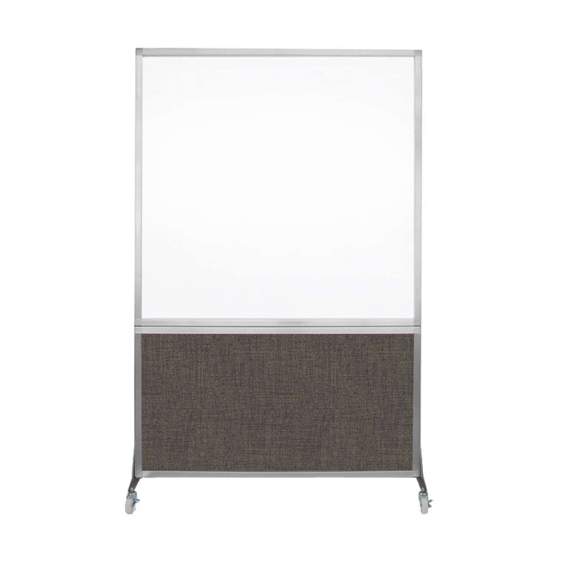 Tableau blanc mobile 6 'de haut DivideWrite, Moka, H 72 po x l 48 po, Argent