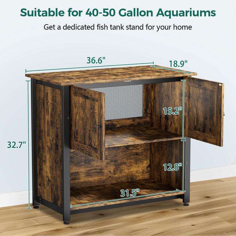 Support pour aquarium Kober, Brun