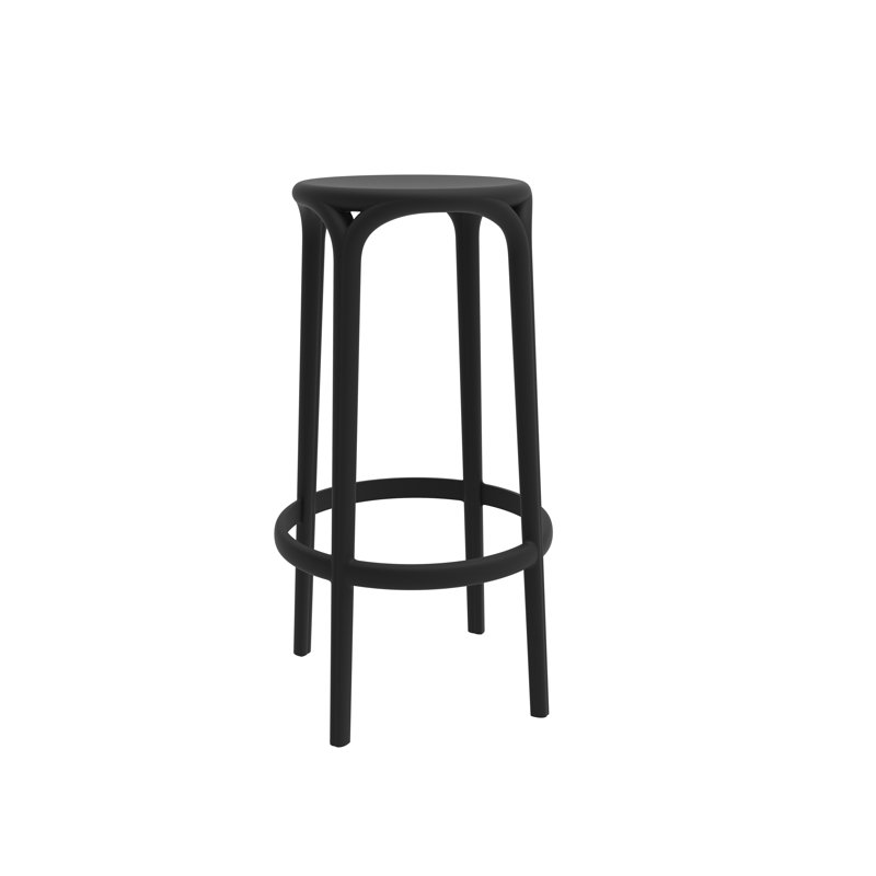Brooklyn Bar Stool (Indoor/Outdoor), Bar Stool (29.75'' Seat Height), Black