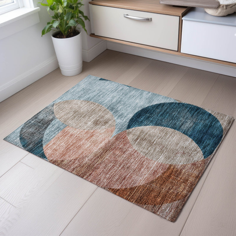 Premium Machine Washable Alves AMF1140 Geometric Rug, Rectangle 1'8" x 2'6"