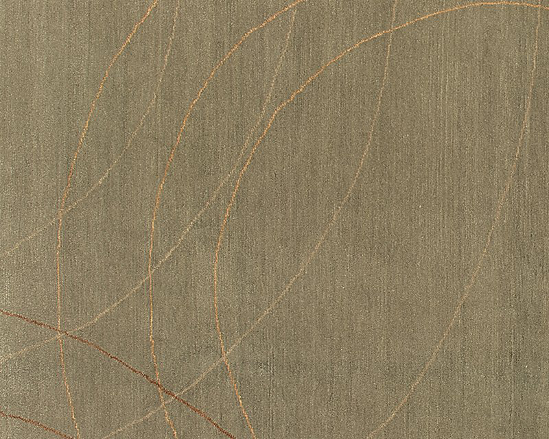 Cirque Geometric Area Rug in Gold/Green, Rectangle 3' x 5'