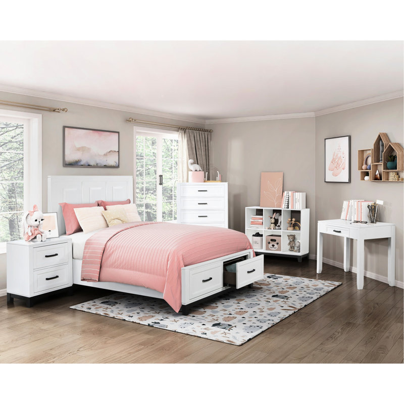 Bibliothèque blanche rustique à 6 tablettes - S'adapte au décor de chambre à coucher
