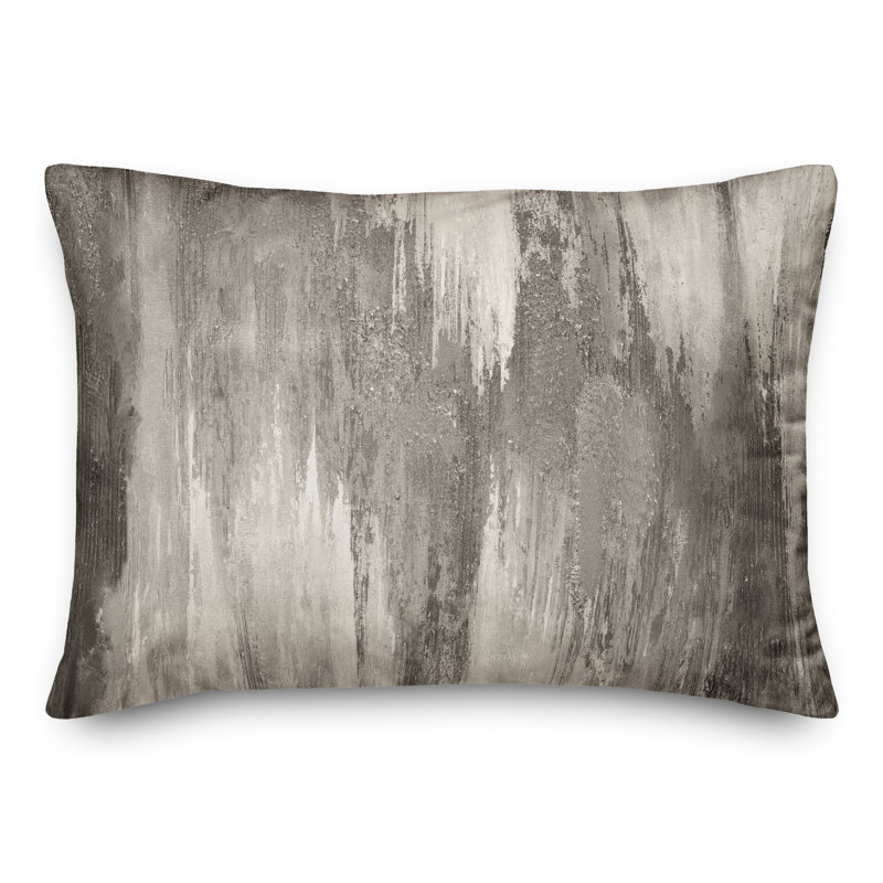 Abstract Outdoor Reversible Throw Pillow, Gray
