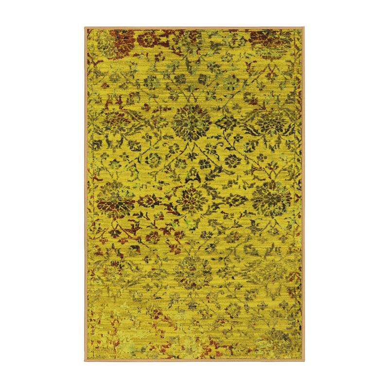 Tapis Mid-Century moderne 2600 jaunes