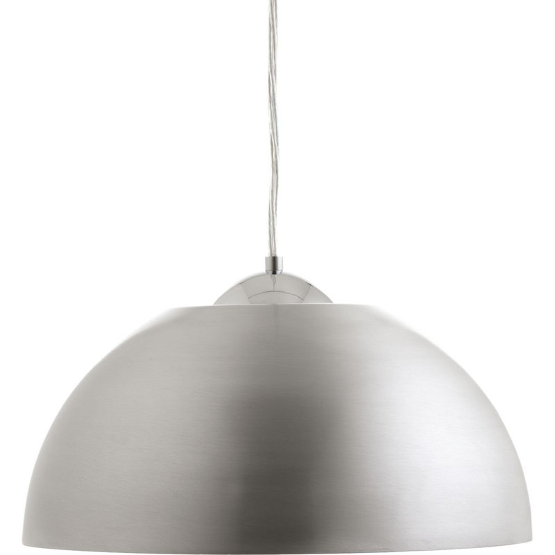 Luminaire suspendu en forme de dôme à 1 lumière Angeni, Aluminium satiné, 8.88" H x 16" lx 16" p