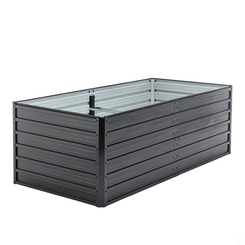 Jardinières en métal pour l'extérieur, H 25,2 po x l 74,6 po x P 35,4 po