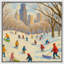 «Winter City Park Sledding Scene Wall Decor», reproduction d'art sur toile encadrée-1310708192-1310708222