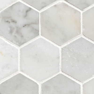Carreau de mosaïque en marbre poli Carrara