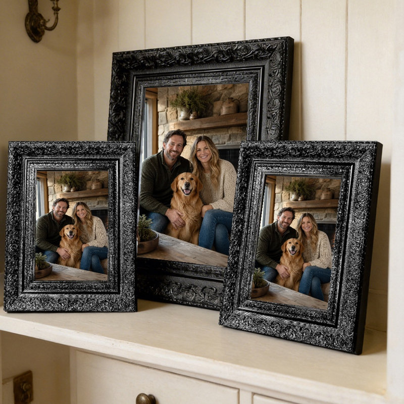 Cadre photo décoratif noir 1pc 5 "x 7" avec façade en plexiglas, Black, 1, 5" W x 7" H
