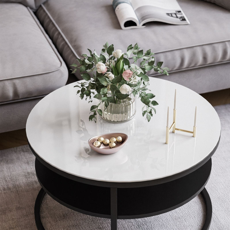 Knowlson Coffee Table, White/Black
