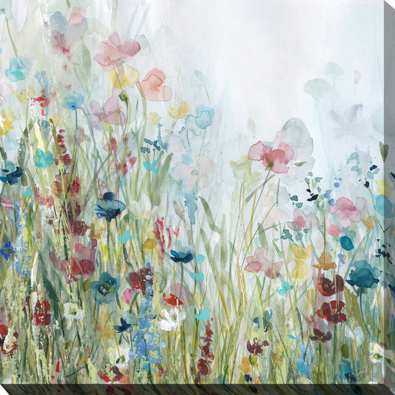 «Wildflower Meadow» par Carol Robinson - Peinture, Toile tendue, H 24 po x l 24 po x P 1,5 po