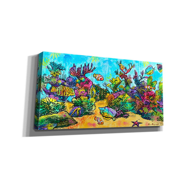 «Underwater Magic» par Dean Russo - peinture sur toile tendue, H 12 po x l 24 po x P 0,75 po