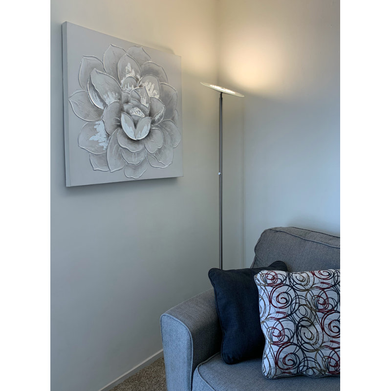 Lampe torchère sur pied à DEL 70 po horizon, Argent