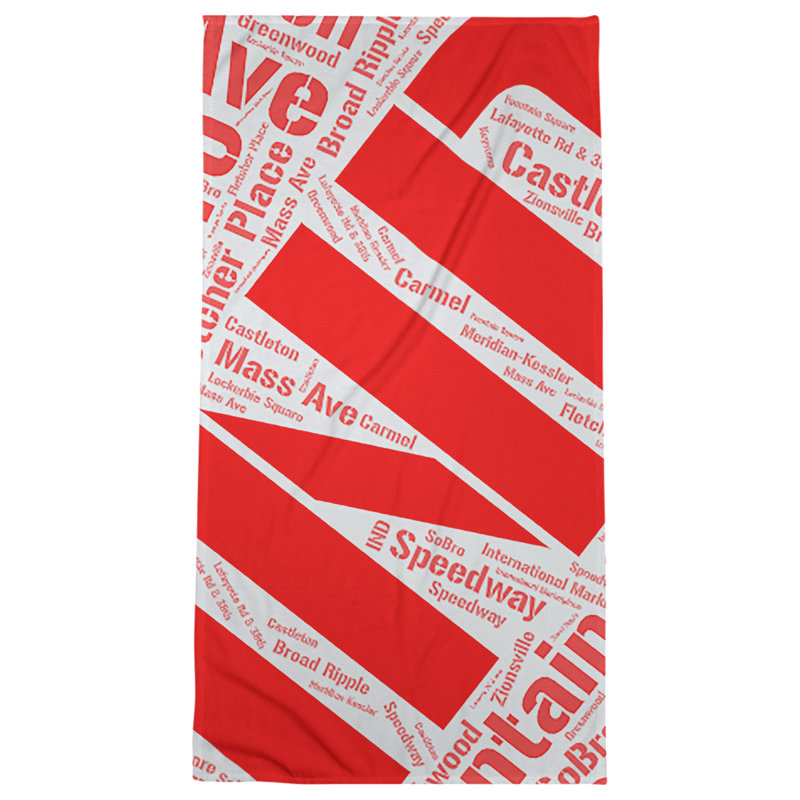 Bath Towel, Red, Poly/Cotton, Indianapolis