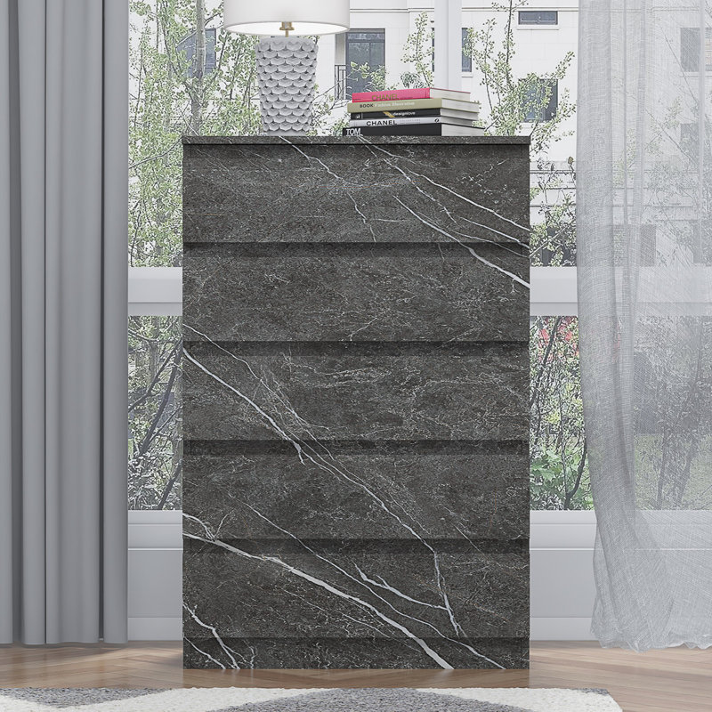 Deraz 70cm W 5 - Drawer Chest of Drawers, Grey