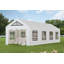 Tente de mariage Sunjoy 12 x 30 pi, pavillon de jardin d'extérieur robuste, abri de voiture en PVC avec 8 fenêtres PE amovibles latérales et 2 parois latérales enroulables, blanc
