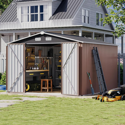 9.5 Ft. W X 9.5 Ft. D Metal Storage Shed