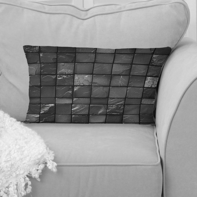 Carreaux de mosaïque gris moderne III - Coussin lombaire moderne