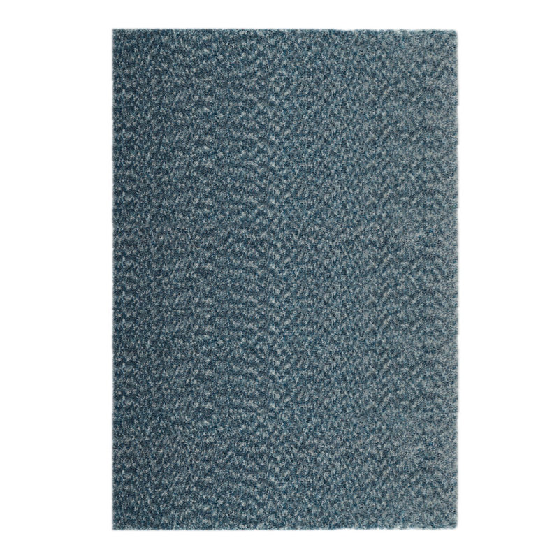 Tapis bleu épais tissé à la main Burgan, Rectangulaire 8 pi x 10 pi