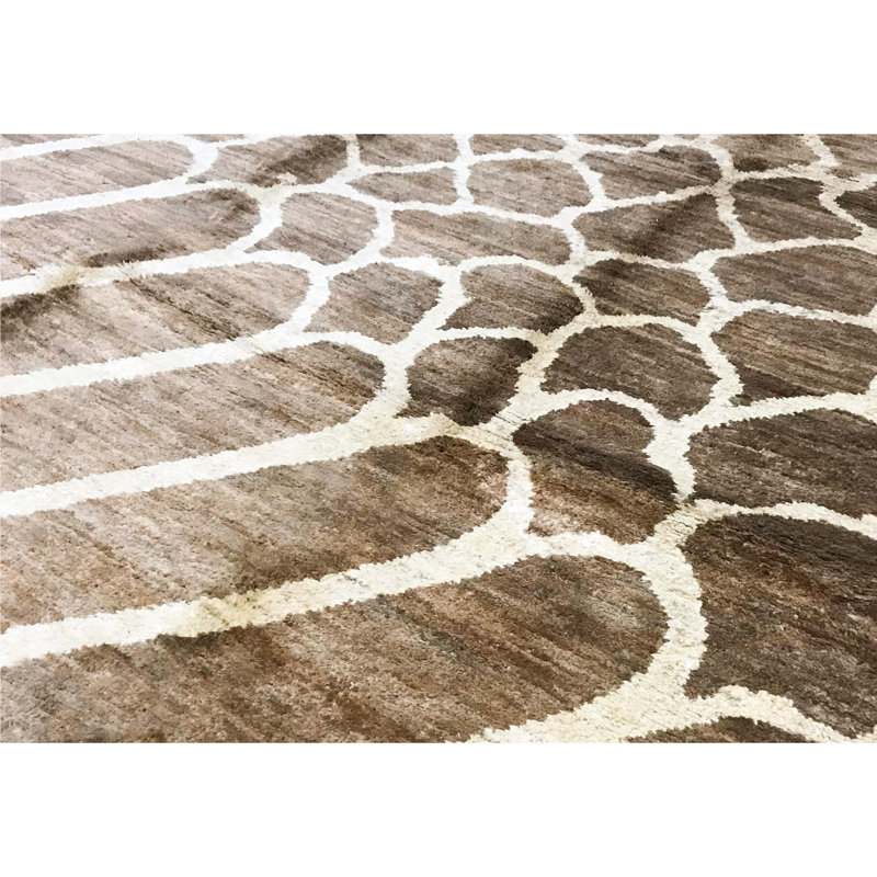 Hand-Knotted High-Quality Brown Area Rug