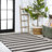 Haylia Two-Tone Wide Stripe Black/Cream Indoor/Outdoor Rug-949578178