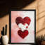 Art mural encadré noir sur fond rose, impressions sur le thème de la Saint-Valentin-2039979595