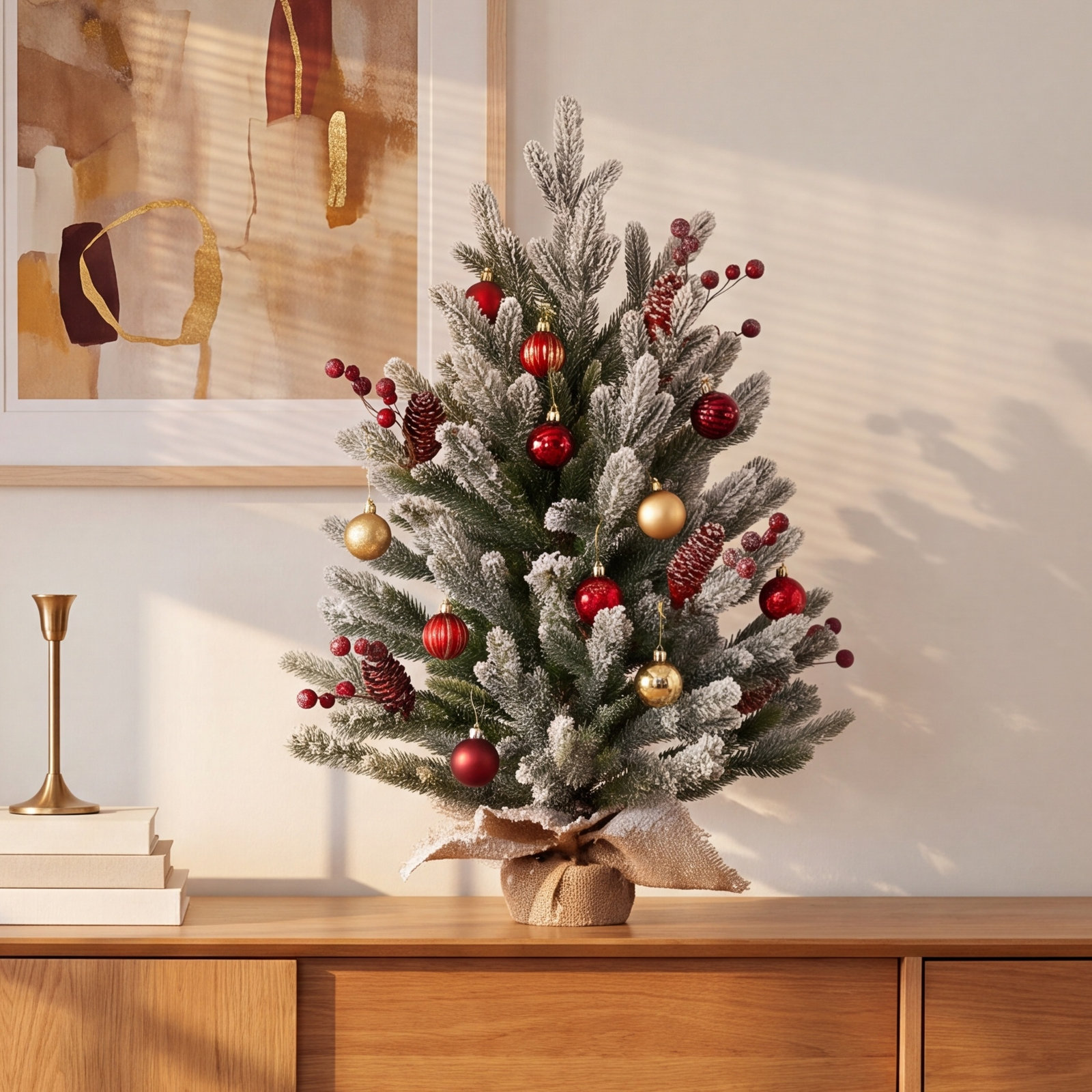 Flocked Tabletop Fir Tree