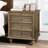 Farmhouse Nightstands Set of 2 with 4 Drawer, Wood Storage End Table with Hidden Pull-Out Shelf, Large Side Table with 4 Solid Wood Feet and Metal Handle, Easy Assembly, Light Brown-665701552-665701558
