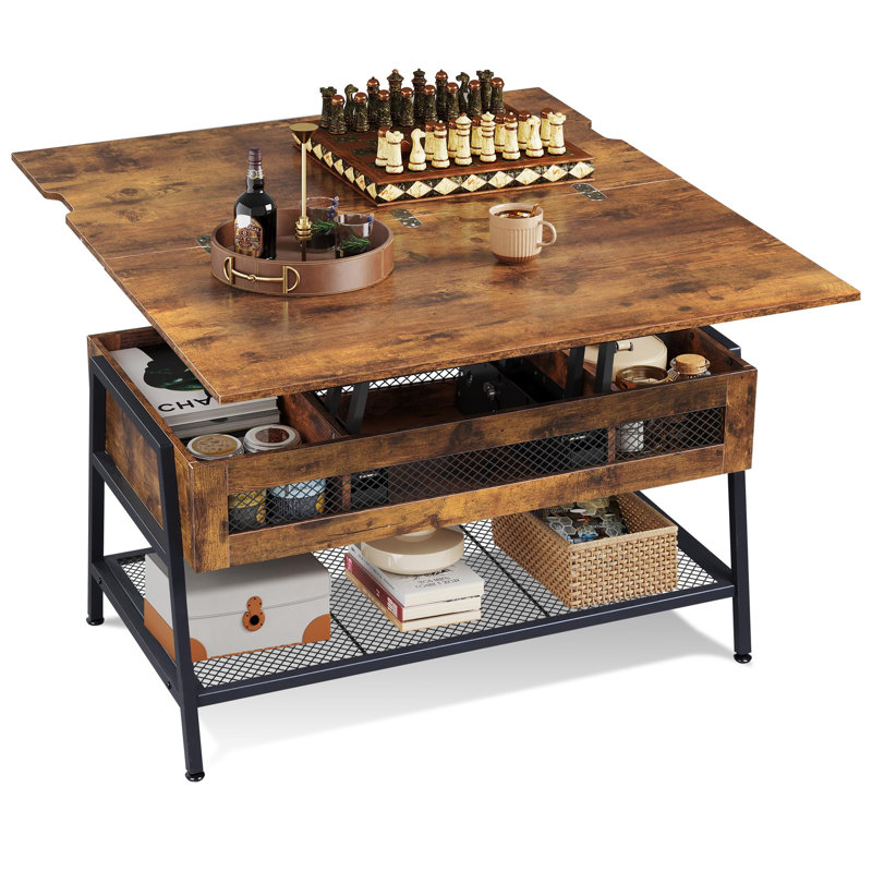 Table basse simple Alazar, Brun rustique