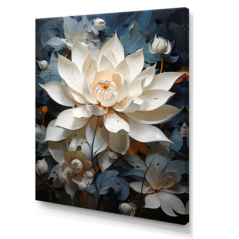 «Serenity Blossum Lotus I» sur toile, Toile tendue, H 32 po x l 24 po x P 1 po
